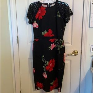 Black and Rose Cocktail Dress